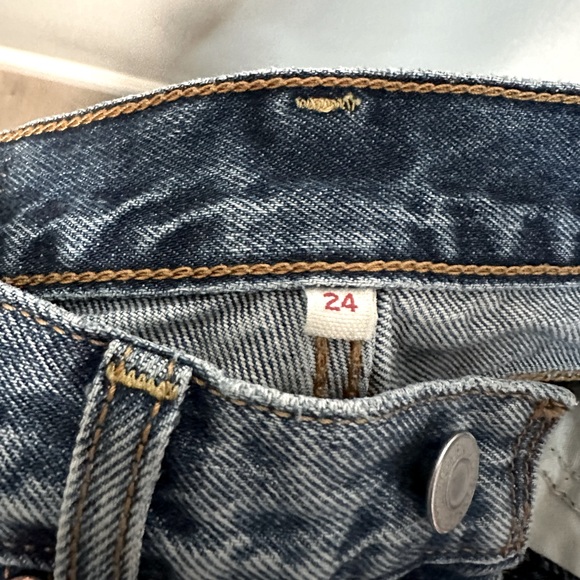 Vintage Blue Distressed Multi Button Levi’s Size 24 - Picture 4 of 5